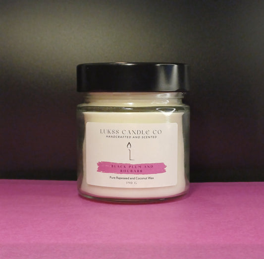 Black Plum & Rhubarb Scented Candle 190g